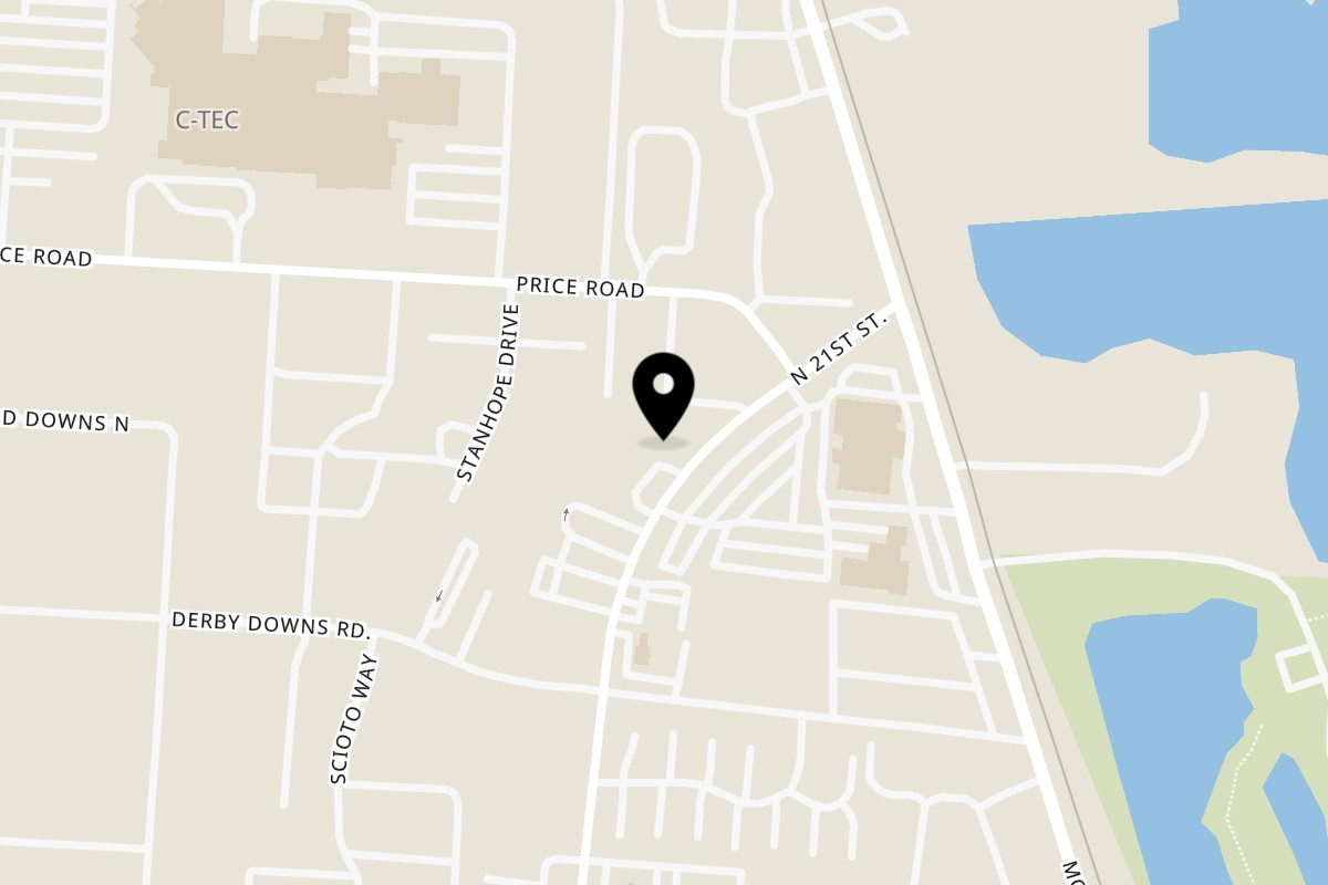 Map showing the location of Skorpios Gyros on 1825 N 21st St in Newark